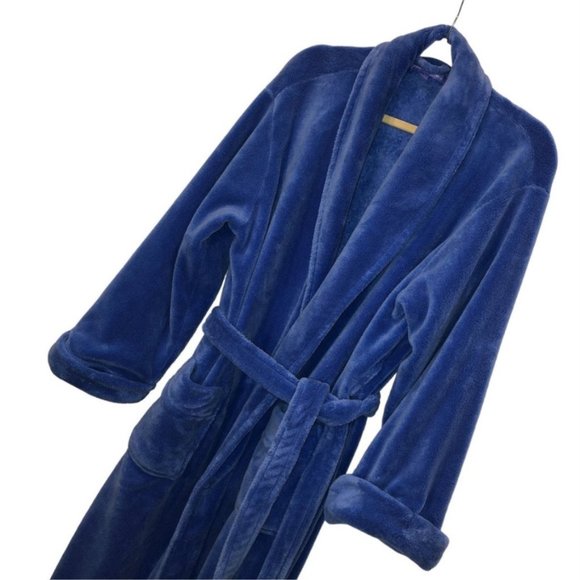 Pine Cone Hill LUXURY super soft bright blue bath robe S p for petite or… - Picture 3 of 4